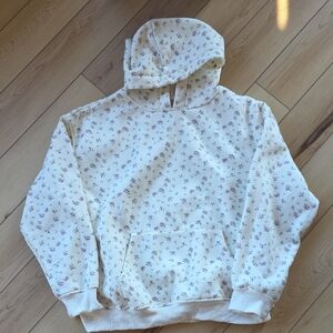 Floral Cream Hoodie Sweatshirt